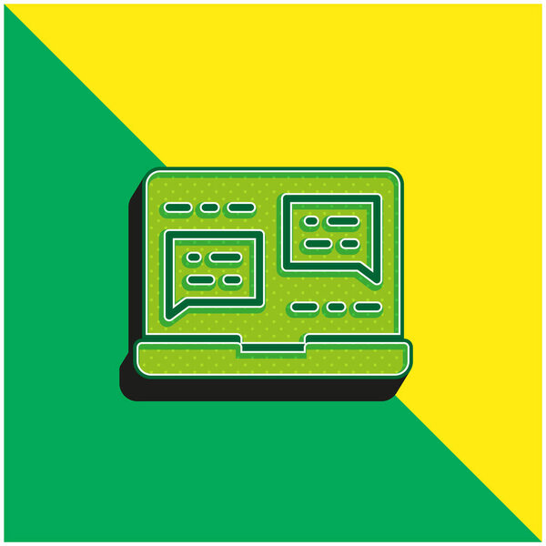 Аналитика Зеленый и желтый современный 3D логотип векторной иконки