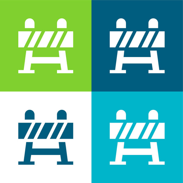 Barrier Flat four color minimal icon set