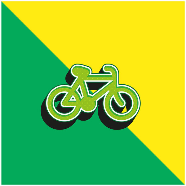 Велосипед Зеленый и желтый современный 3d векторный логотип