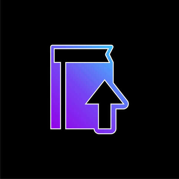 Book With Upload Symbol blue gradient vector icon