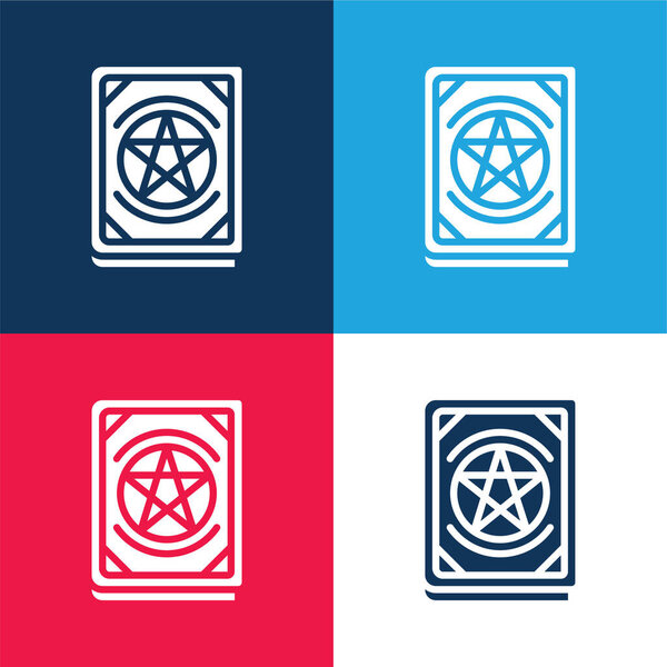 Книга синий и красный четыре цвета минимальный набор значков