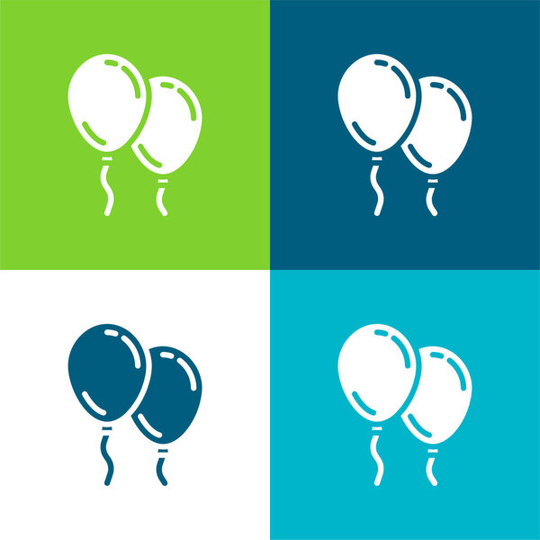 Воздушные шары Плоские четыре цвета минимальный набор значков