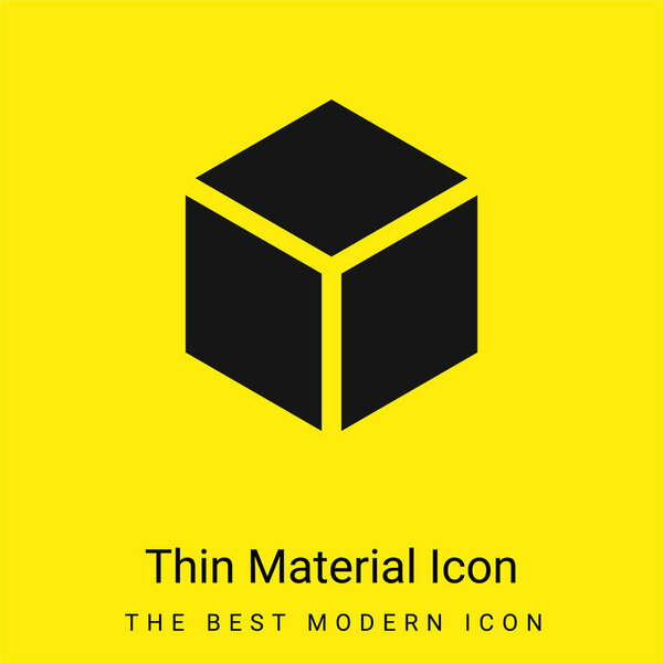3d minimal bright yellow material icon