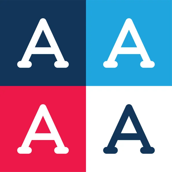 Alpha Blue Red Four Color Minimal Icon Set — Stock Vector