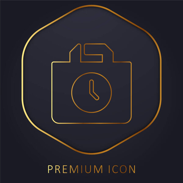 Bag golden line premium logo or icon