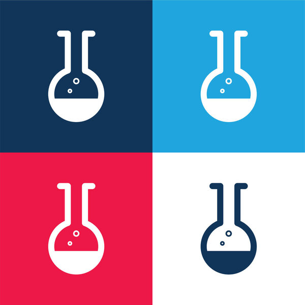 Beaker blue and red four color minimal icon set