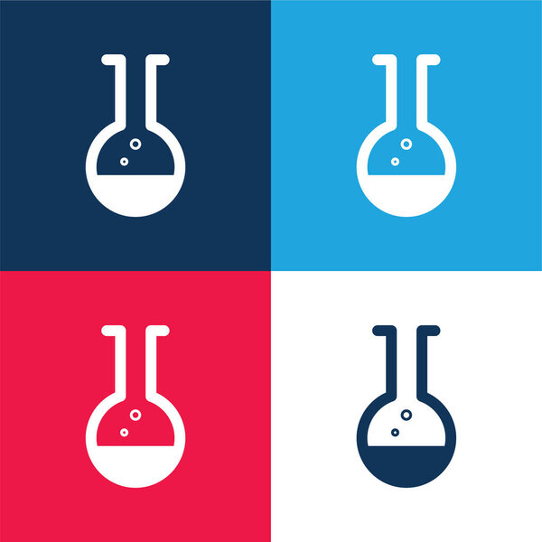 Beaker blue and red four color minimal icon set