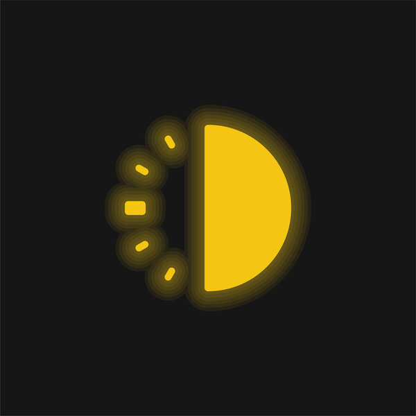 30 Minutes yellow glowing neon icon