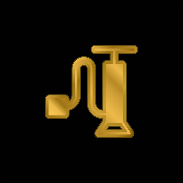 Насос позолоченный металлический или логотип вектор