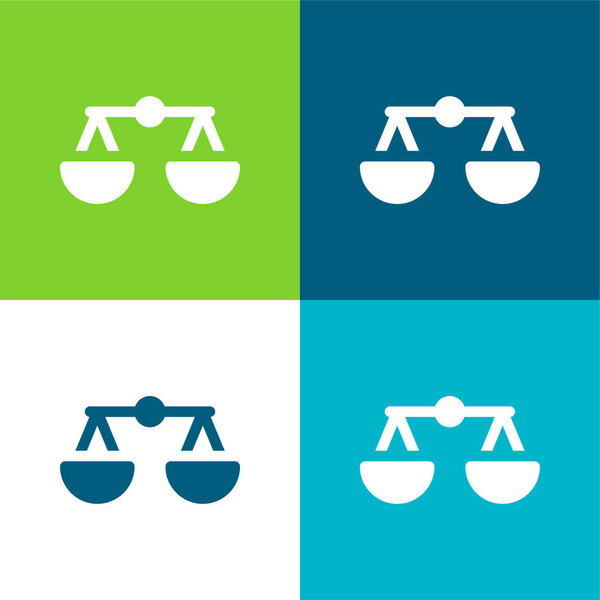 Плоский четырехцветный минимальный набор иконок