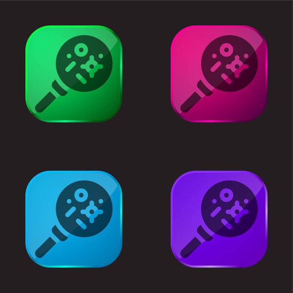 Bacteria four color glass button icon