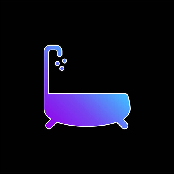 Bathtub With Water Dropping blue gradient vector icon