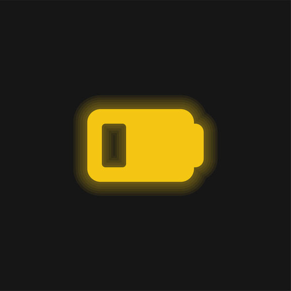 Состояние батареи желтый светящийся неоновый значок