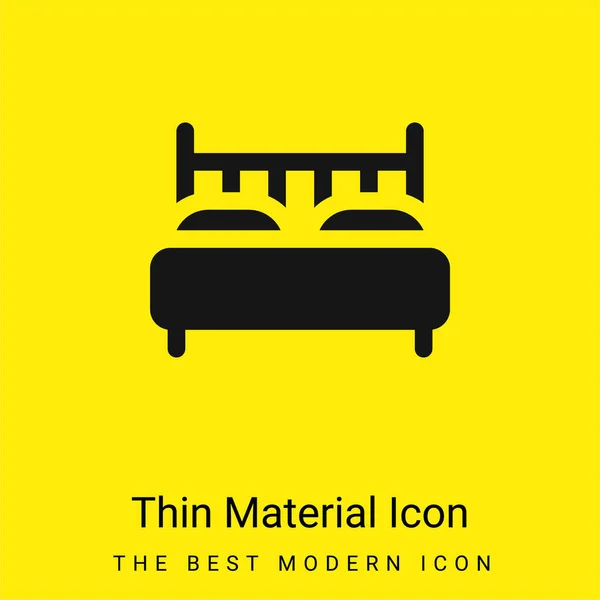 Кровать Минимальный Ярко Желтый Материал Значок — стоковый вектор