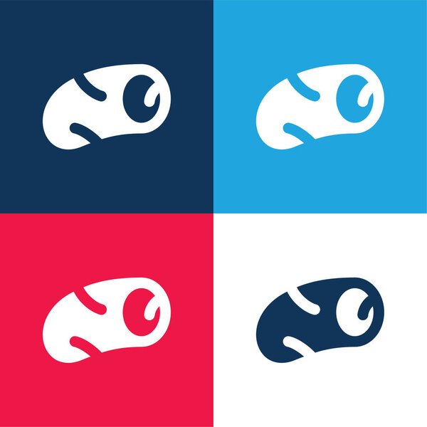 Artery blue and red four color minimal icon set