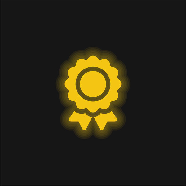 Award yellow glowing neon icon