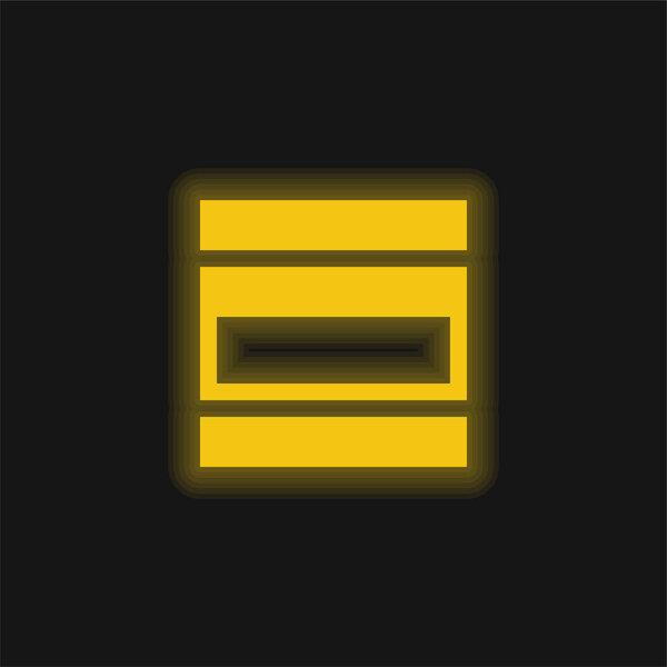Accordion Menu yellow glowing neon icon