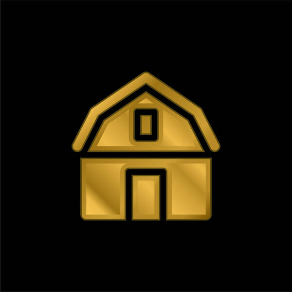 Позолоченная икона коровника или вектор логотипа