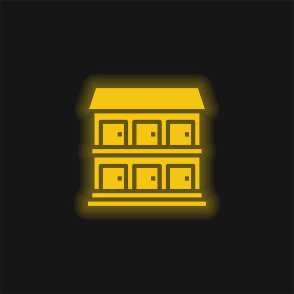 Апарт-желтый светящийся неоновый значок