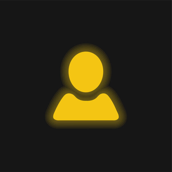 Желтый светящийся неоновый значок