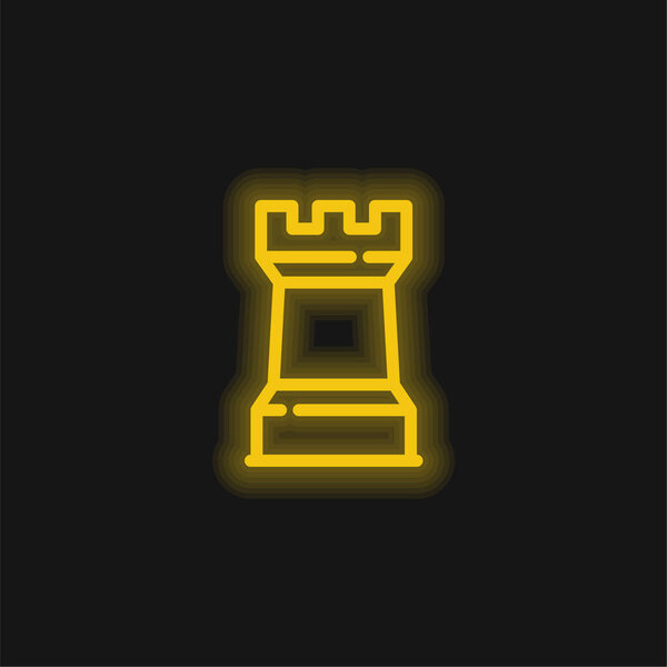 Big Towers yellow glowing neon icon