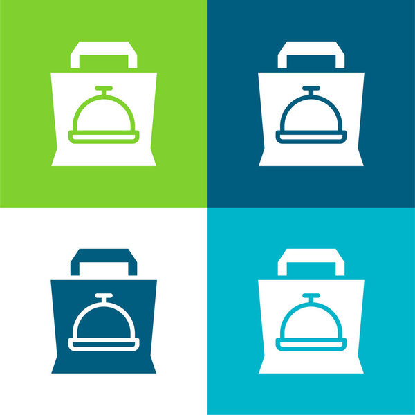 Пакет Плоский четырехцветный минимальный набор значков