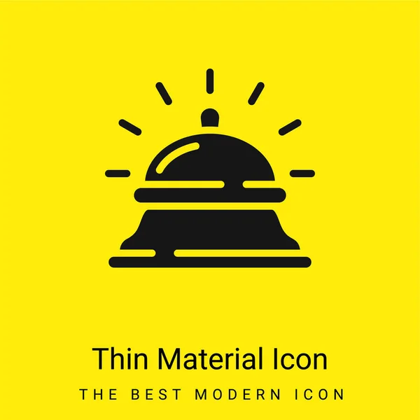 Bell Minimale Helder Geel Materiaal Icoon — Stockvector