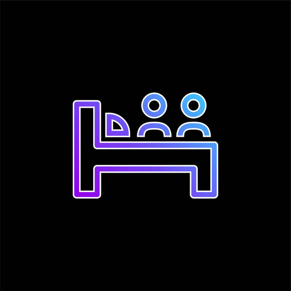 Bed For Two Persons blue gradient vector icon