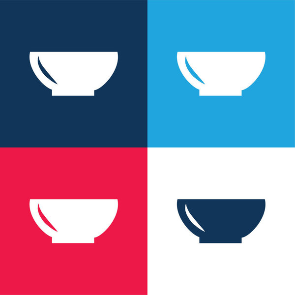 Bowl blue and red four color minimal icon set