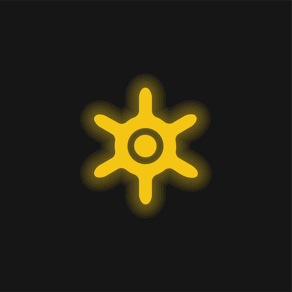 Желтый светящийся неоновый значок