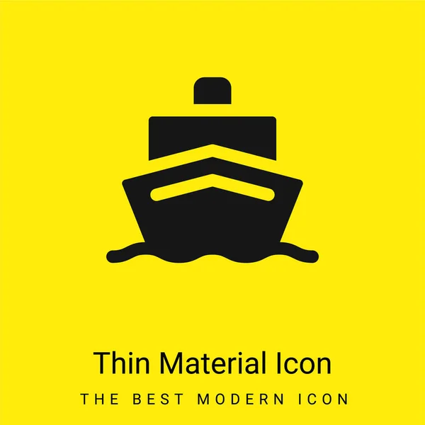 Boat Minimal Bright Yellow Material Icon — Stock Vector