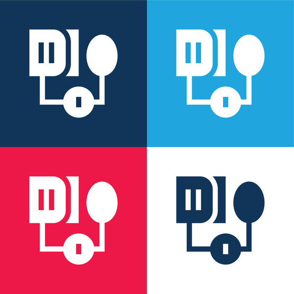 Манометр давления крови синий и красный четыре цвета минимальный набор значков