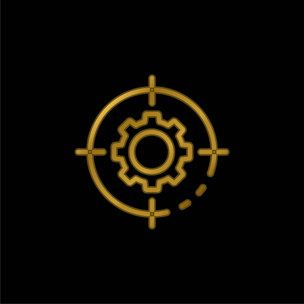 Цельтесь золотым металлическим значком или вектором логотипа