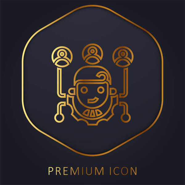 Affiliate Marketing golden line premium logo or icon