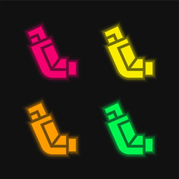 Аэрозоль четырехцветный светящийся неоновый вектор