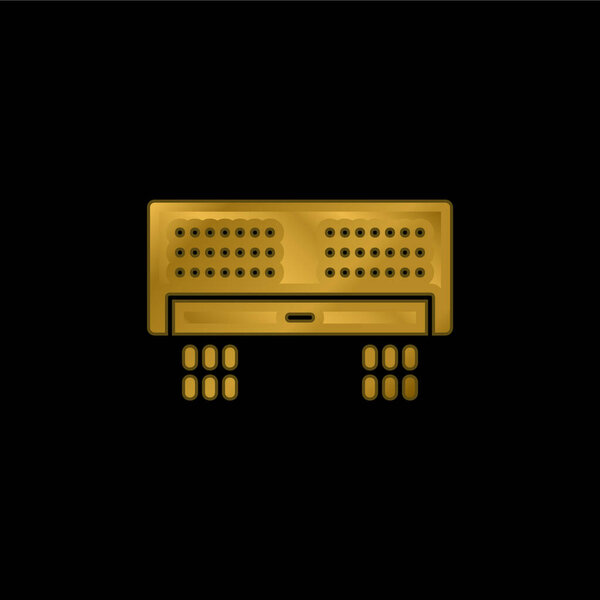 Позолоченный иконка кондиционера или вектор логотипа