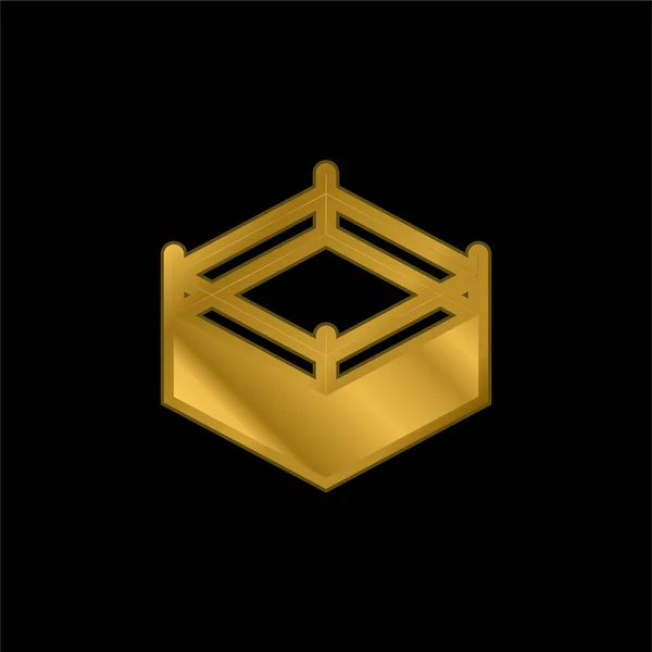 Boxeo Chapado Oro Icono Metálico Logo Vector — Vector de stock