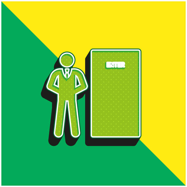 Bodyguard Green and yellow modern 3d vector icon logo
