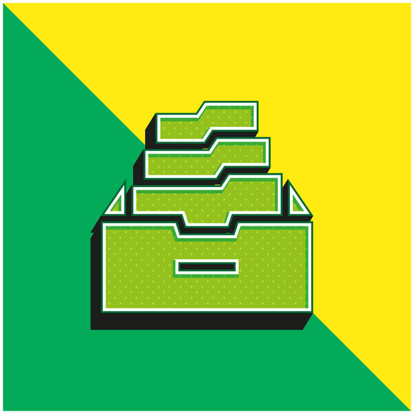 Archive Green and yellow modern 3d vector icon logo