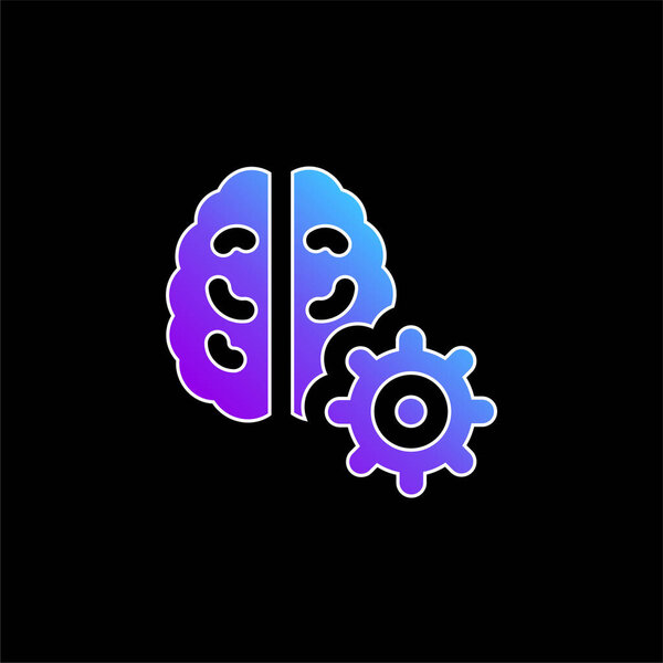 Значок синего градиента мозга