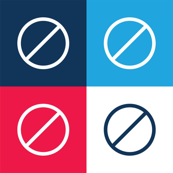 Access Denied blue and red four color minimal icon set