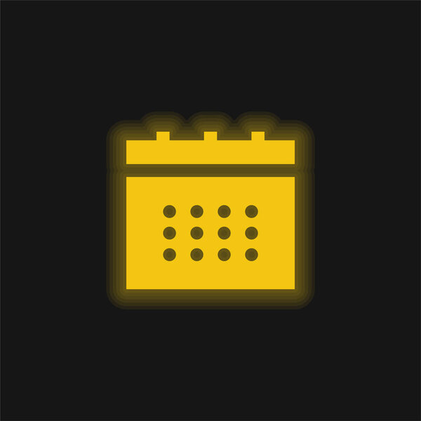 Annual yellow glowing neon icon