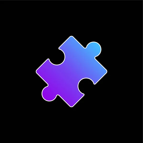 Černá Rotační Puzzle Kus Modrý Gradient Ikona — Stockový vektor