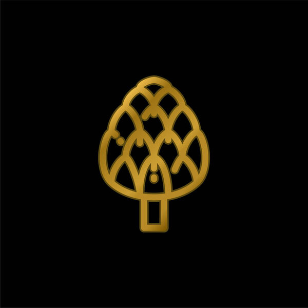 Позолоченная икона артишока или вектор логотипа