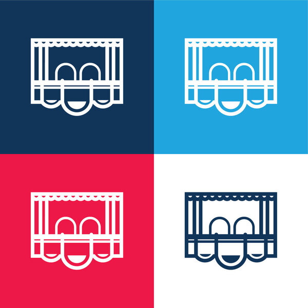 Коробка Синий и красный четыре цвета минимальный набор значков