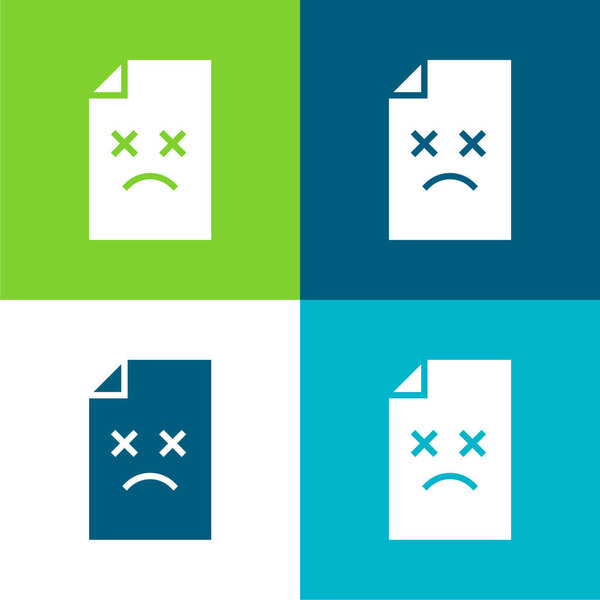 Плоский четырехцветный минимальный набор иконок