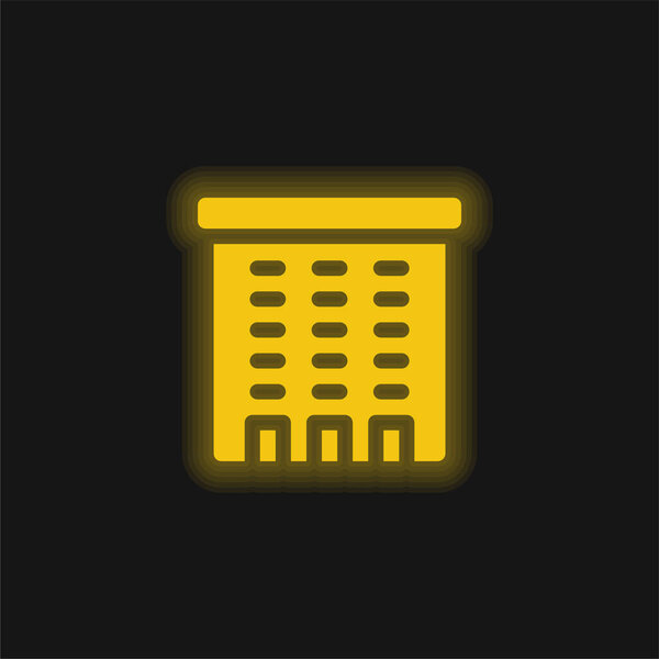 Желтый светящийся неоновый символ