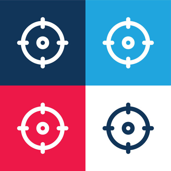 Цель синий и красный четыре цвета минимальный набор значков