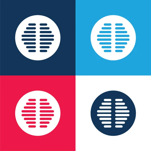 Circular Shape Blue Red Four Color Least Icon Set — 스톡 벡터