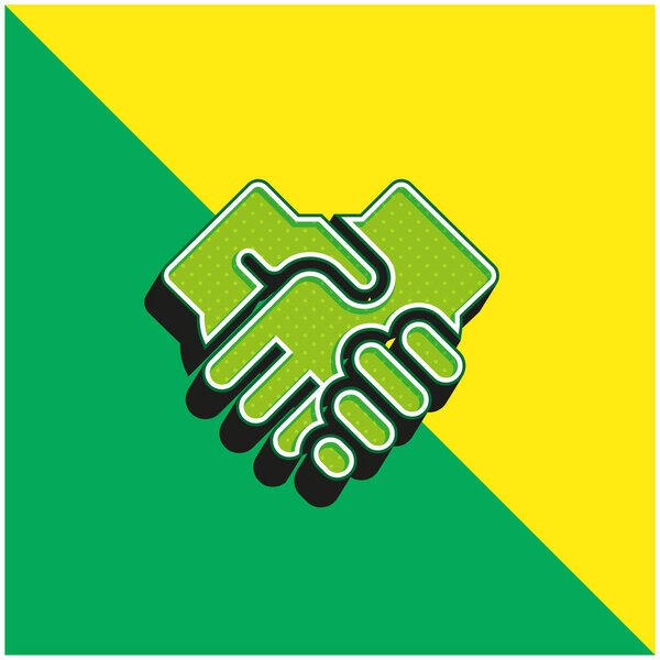 Agreement Green and yellow modern 3d vector icon logo